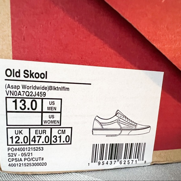 Vans Old Skool X A$AP Rocky X Worldwide Black Flame - Picture 13 of 13